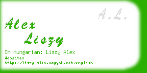 alex liszy business card